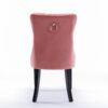 Nikki - Modern, High-End Tufted Solid Wood Contemporary Velvet Upholstered Dining Chair With Wood Legs Nailhead Trim (Set of 2) - Pink - Image 7