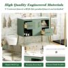 Bathroom Vanity With Resin Sink Combo Set, Modern Freestanding Single Bathroom Cabinet With 2 Drawers & 2 Storage Compartments, Storage Cabinet For Bathroom, Frame Vanity Set - Green - Image 5