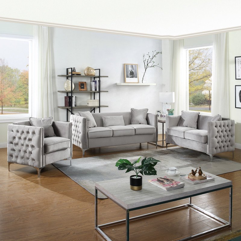 Bayberry - Sofa Loveseat Living Room Set - Gray - Image 2