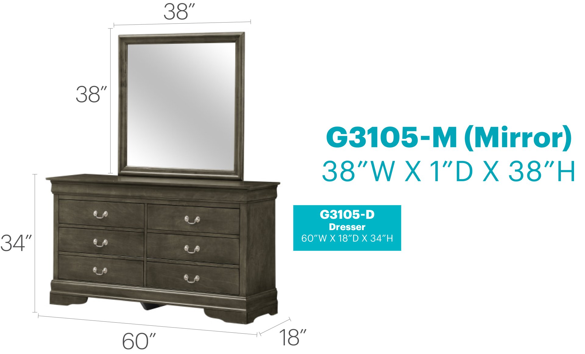 Dresser - Gray - Image 3