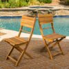 Outdoor Folding Dining Chair (Set of 2) - Natural - Image 5