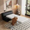 Twin Size Folding Ottoman Sleeper Bed With Mattress Convertible Guest Bed - Black - Image 26