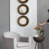 Round Wall Mirror With Metal Frame, Mid Century Modern Accent Mirror For Living Room - Gold - Image 4