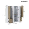 6 Doors Wardrobe Storage For Bedroom, With 4 Drawers - White / Nature - Image 12