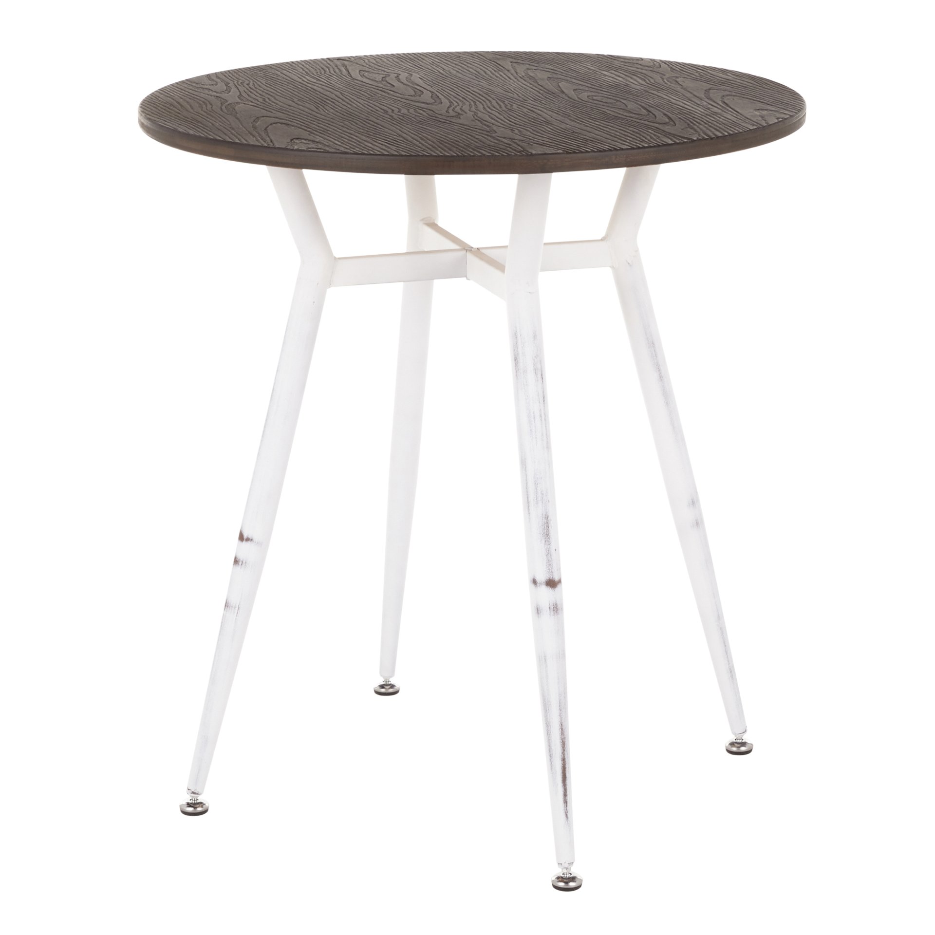 Clara - Industrial Round Dinette Table - Vintage White / Espresso - Image 3