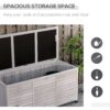 Outsunny - 75 Gallon Wooden Deck Box, Outdoor Storage Container With Aerating Gap & Weather-Fighting Finish - Gray - Image 3