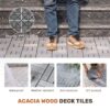 30 Piece Interlocking Deck Tiles Checker Pattern, Square Acacia Hardwood Outdoor Flooring For Patio, Bancony, Pool Side - Light Gray - Image 28