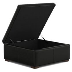 Gabbie - Square Coffee Table Storage Ottoman - Black