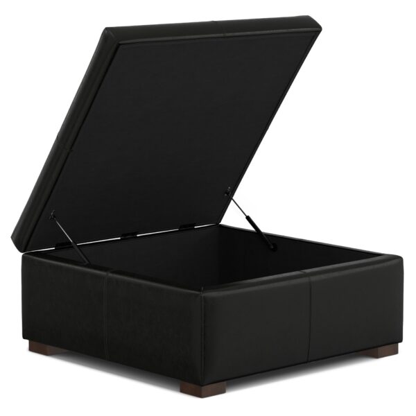 Gabbie - Square Coffee Table Storage Ottoman - Black