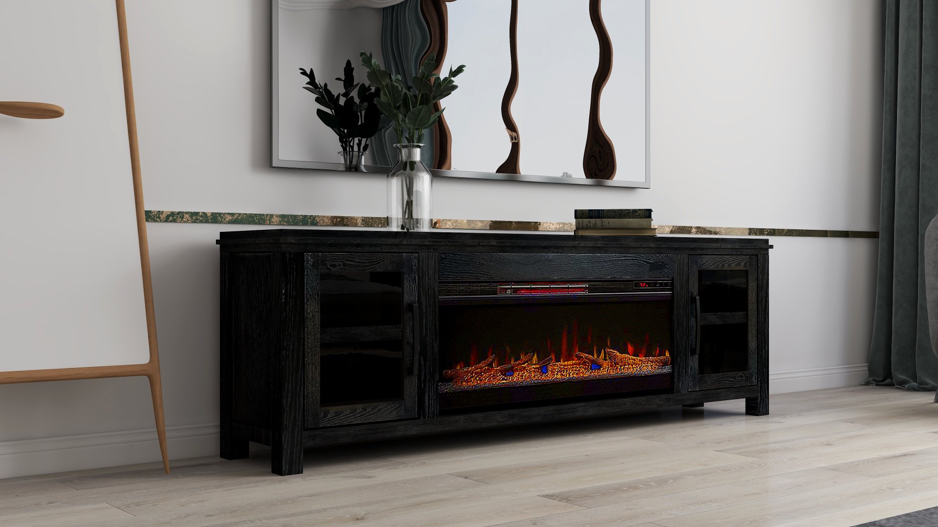 Tybee - Electric Fireplace TV Console For TVs Up To 95" - Clove - Image 6