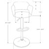 Swivel Bar Stool Adjustable Bar Height - White - Image 6