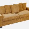 Luxe Corduroy Sofa With 5 Matching Toss Pillows, Sleek Design, Spacious And Comfortable 3 Seater Couch - Ginger - Image 2
