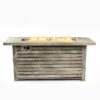 54" Propane Gas Fire Pit Table, 50000 Btu Rectangular Steel Fire Pit With Imitation Wood Grain For Outside Patio Deck Garden Courtyard - Light Beige - Image 7