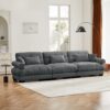 Modern Velvet Extra Large 3 Seat Sofa With Comfortable Cloud Like Support - Gray - Image 9