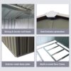 8Ft x 6Ft Outdoor Metal Storage Shed With Floor Base (SKU: W540S00012) - Gray - Image 10