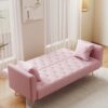 Convertible Double Folding Living Room Sofa Bed - Pink - Image 9