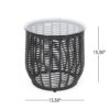 Arias - Boho Side Table With Tempered Glass Top And Rattan Wrap - Black - Image 3