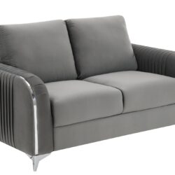 Wenona - Velvet Loveseat - Gray