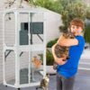 Xpt016 Outdoor Indoor Cat Pet Climbing Rack Play Cage Lovely Big Space - White - Image 2