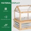 Outsunny - Raised Garden Bed With Polycarbonate Greenhouse, Wooden Garden Cold Frame Greenhouse, Flower Planter Protection, 48" x 24" x 32" - Natural - Image 5