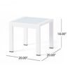 Contemporary Cape Coral Side Table With Tempered Glass Top - White - Image 3