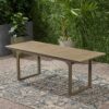 Outdoor Expandable Acacia Wood Dining Table With U Shaped Leg - Gray - Image 4