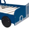 Full Size Car-Shaped Platform Bed & Wheels - Blue - Image 6