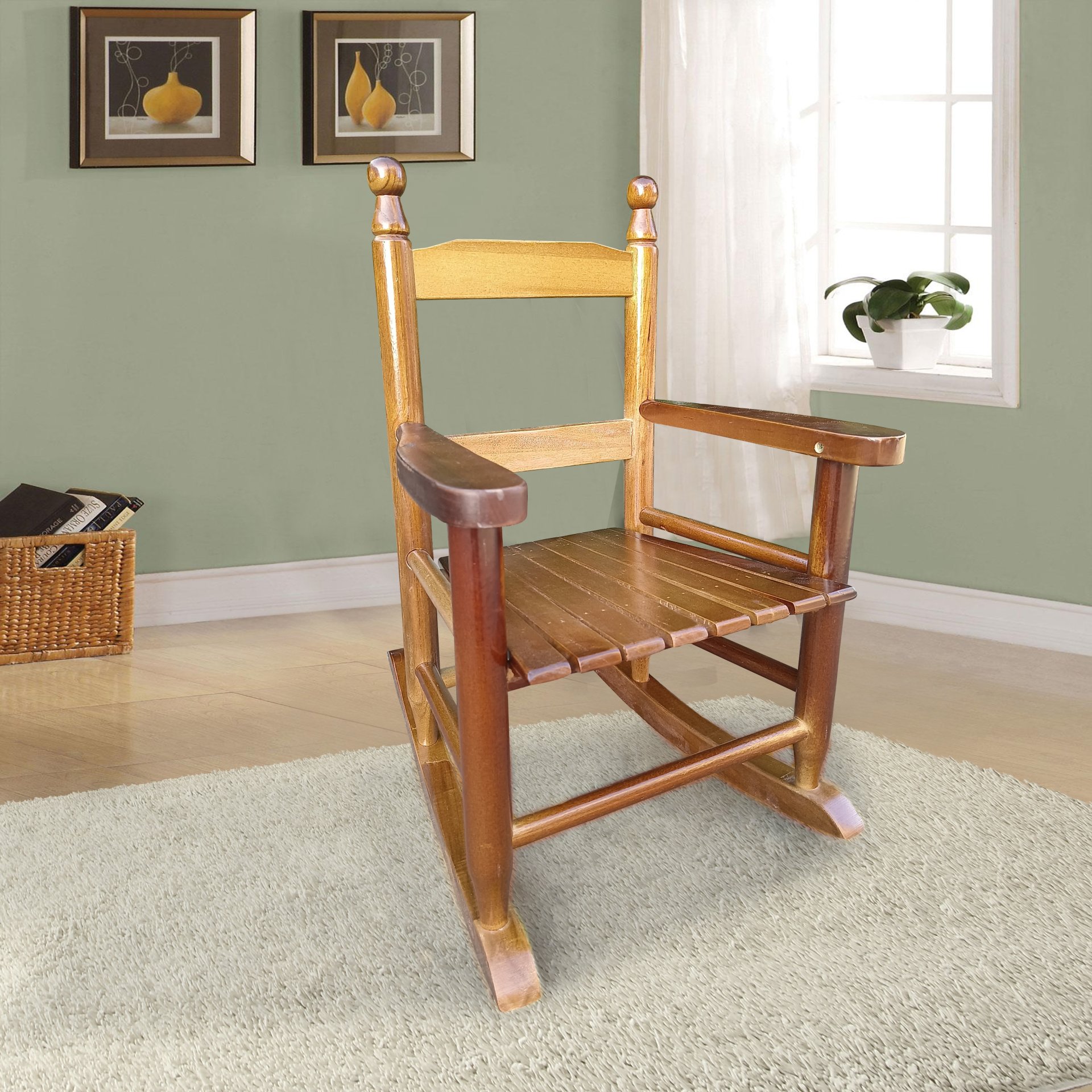 Children's Rocking Chair Indoor Or Outdoor, Suitable For Kids, Durable - Oak - Image 2