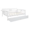 Full Size Daybed With 2 Drawers, Slat Support - White - Image 2