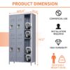 6 Door Lockers With Lock For Employees, Storage Cabinet For Home, Gym, Office, School, Garage - Gray - Image 3