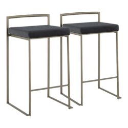 Fuji - Industrial, Stackable Counter Stool (Set of 2) - Black