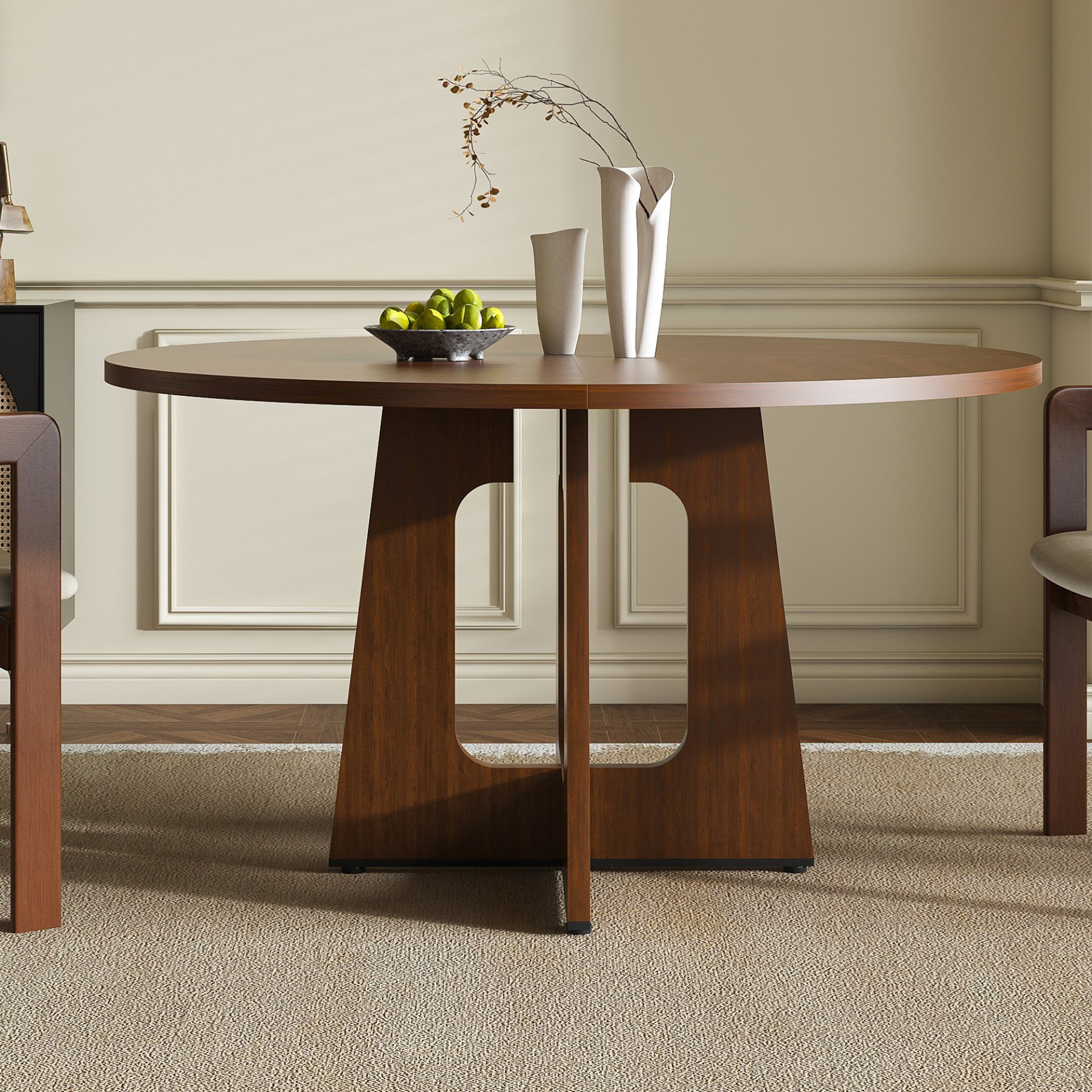 Spiced Round Dining Table For 4 - Walnut - Image 18