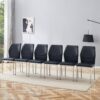 Luxury Simple Chair High Resilience Dining Chair Material With Metal Leg (Set of 6) - Black / Silver - Image 2