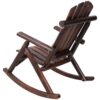 Wooden Porch Rocker Chair, Durable Wooden Porch Rocker Chair, Fir Log Rocking Chair, Patio Rockers For Outside, Garde - Brown - Image 7