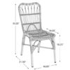 Outdoor Wicker Patio Dining Chairs (Set of 2) With Durable Iron Frame Rattan Weave - Natural - Image 3