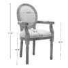 French Style Solid Wood Dining Chair (Set of 2) - Cream - Image 10