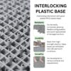 Interlocking Deck Tiles Plastic Waterproof Outdoor All Weather Anti-Slip Bathroom Shower Balcony Porch Strong Weight Capacity Upto 440 Lbs, Pebble Stone Pattern Pack Of 60 - Gray - Image 5
