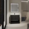 Modern 36" Bathroom Vanity With Ceramic Sink And Soft Closing Doors - Dark Oak - Image 5
