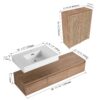 Modern Wall Mounted Bathroom Vanity With Resin Sink And 2 Side Cabinet, Imitative , Construction - Imitative Oak - Image 3