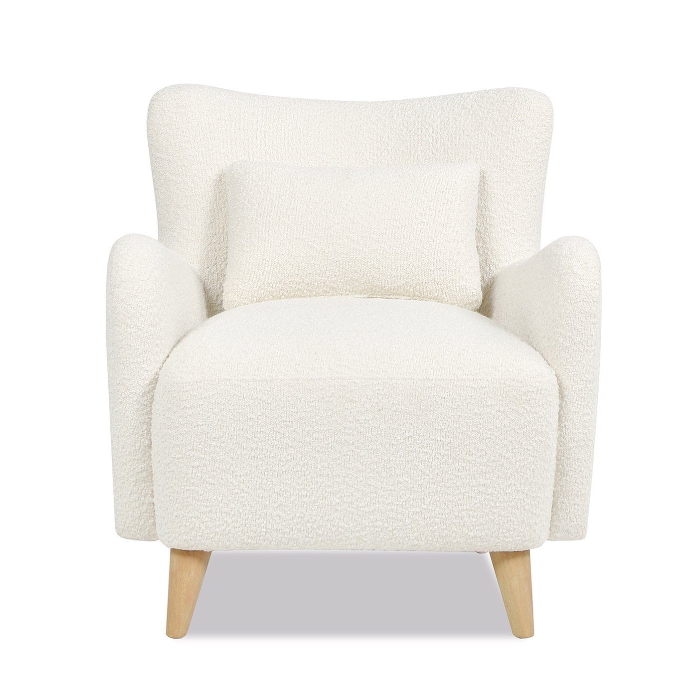 Lune - Curved Arm Accent Chair With Lumbar Pillow - Ivory White - Image 5