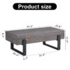 Rustic Wood Grain Coffee Table With Black Metal Legs Elegant Natural Wood Tones - Gray - Image 3
