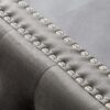 Wide Sofa With Jeweled Buttons, Square Arm, 2 Pillows - Gray - Image 10
