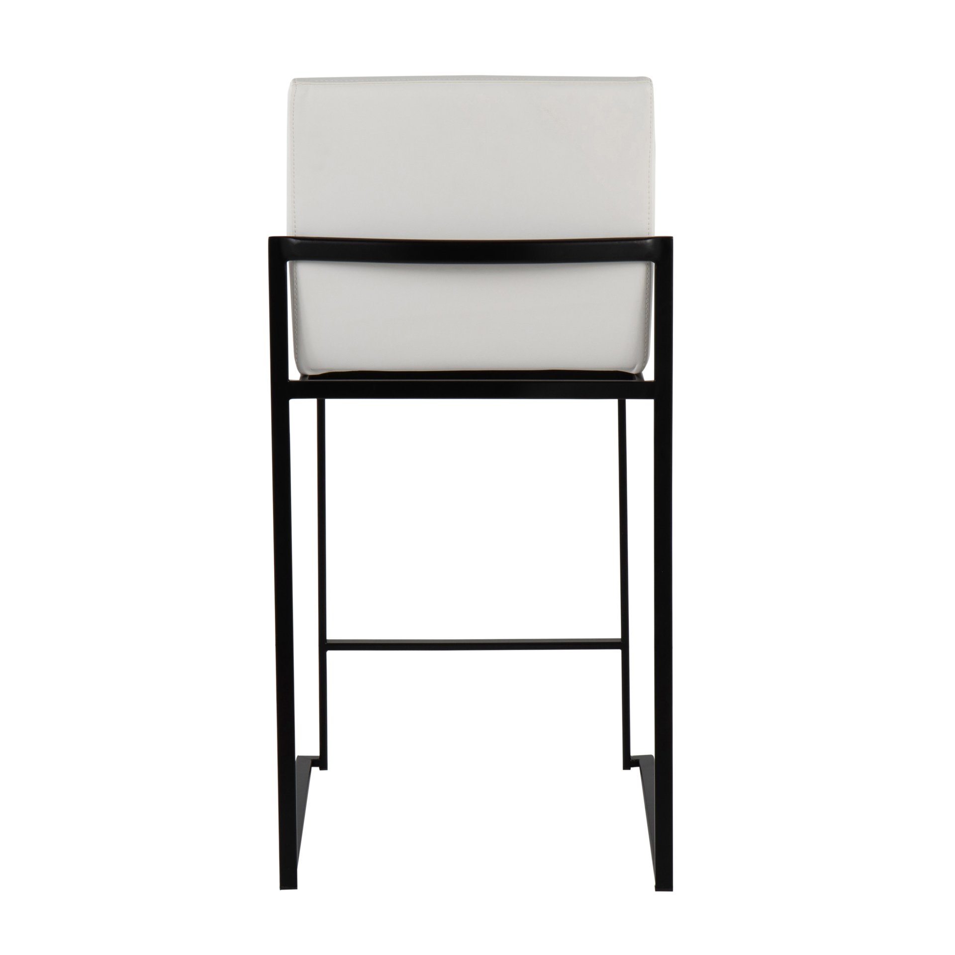 Fuji - Contemporary High Back Counter Stool (Set of 3) - Black / White - Image 5
