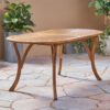 Outdoor Table With Smooth Lines, Slat Top - Teak - Image 6