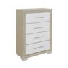 Messa - 5 Piece Queen Bedroom Set With Storage And LED - Natural / White - Image 4