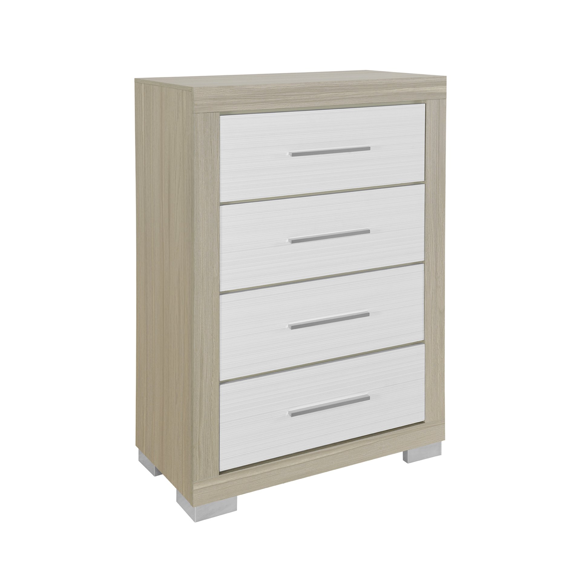 Messa - 5 Piece Queen Bedroom Set With Storage And LED - Natural / White - Image 4