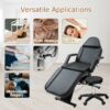 Massage Salon Tattoo Chair With Two Trays Esthetician Bed With Hydraulic Stool, Multi-Purpose 3-Section Facial Bed Table, Adjustable Beauty Barber Spa Beauty Equipment - Black - Image 5