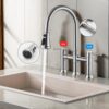 Stainless Steel Kitchen Faucet With Pull Down Sprayer For Bar, Laundry, RV Utility Sink - Brushed Nickel - Image 7