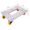 Movers Dolly Heavy Duty Furniture Dolly Trolley Cart, Aluminum Frame With 3" Tpu Professional Casters With Brake Option (Set of 2) - Silver - Image 6