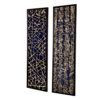 Rectangular Shaped Rice Paper Shadow Box Decor Wall Art, Transitional Style Wall Decor (Set of 2) - White / Blue - Image 7
